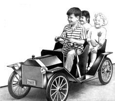 an advertisement for workbench featuring two children in a car