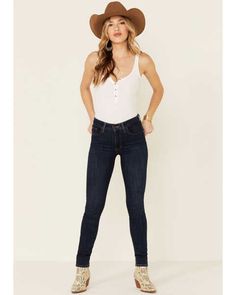 Levi's Mid-rise Jeans With Button Closure, Levi's Mid-rise Jeans For Workwear, Levi's High Waist Dark Wash Jeans, Levi's Mid-rise Bottoms With Button Closure, Modern Cowgirl, Levis Women, Bootcut Jeans, Jeans And Boots, Levi Jeans