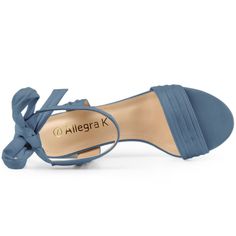 These classic heel sandals feature a lace-up design and a chunky heel to add comfort and a stylish touch to your everyday look. The open-toe design makes them easy to dress on. You can pair them with your favorite skirts and skinny pants. Please check the size measurement chart before ordering. Light Blue Sandals With Wrapped Block Heel, Blue Block Heels With Heel Strap And Open Heel, Light Blue Ankle Strap Heels With Wrapped Heel, Blue Synthetic Low Heels, Blue 4-inch Block Heels For Spring, Blue Open Heel Heels Medium Width, Blue Sandals With 4-inch Heel For Spring, Blue Block Heels With 4-inch Heel For Spring, Blue 4-inch Heel Block Heels For Spring