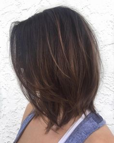 Bob Pendek, Medium Length Hairstyles, Bob Hairstyles For Fine Hair, Haircuts For Fine Hair, Long Hairstyles, Medium Hair Cuts, Dark Brown Hair, Shoulder Length Hair, Medium Length Hair Cuts