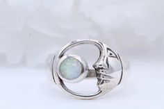 Metal Type: Sterling Silver Metal Stamp: 925 Gemstone Type: Lab White Opal Gemstone Shape: Round Gemstone Creation Method: Simulated Ring Measurements: 12.7mm Available in different metal colors and stone colors as well. Please message me for inquiry! Handmade Celestial Silver Opal Ring, Silver Sterling Silver Moon Shaped Opal Ring, Silver Sterling Silver Moon-shaped Opal Ring, Silver Moon-shaped Sterling Silver Opal Ring, Celestial Silver Opal Ring, Handmade Silver Opal Moon Ring, Silver Celestial Opal Ring With Birthstone, Handmade Celestial Opal Ring, Adjustable Celestial Opal Ring