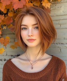 Red Layered Bob, Copper And Brown Hair, Copper Hair Makeup, Hair Colors For Olive Skin, Cute Short Haircuts For Women, Colored Bob, Jayne Matthews, Good Haircut, Shaggy Bob Hairstyles