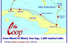 the map shows where to go from miami to miami, four legs, 200 nautical miles