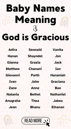 baby names meaning god is gracious