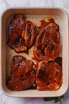 Pork Steaks In The Oven, Baked Pork Steaks, Steaks In The Oven, Pork Shoulder Steak Recipes, Baked Pork Steak, Best Roast Beef Recipe, Homemade Glaze, Pork Steak Recipe, Pork Steaks