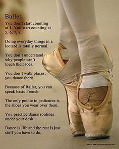 a ballet poster with a poem written on it