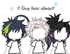 three cartoon girls with different hair styles and text that says, i guy hair ideas