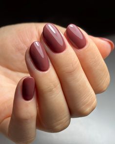 50 Hottest Fall Nail Colors & Design Inspirations of 2023 - Tikli Nail Color Mauve Shades, Work Nails Professional Spring, Autumn Nails Plain Colour, Autumn 23 Nails, One Color Manicure, Autumnal Nail Colours, Muted Autumn Nails, Nail Colours On Dark Skin, Cocoa Nail Color