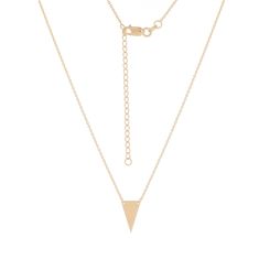 14K Gold Triangle Necklace Gold Triangle, Spike Necklace, 14k Yellow Gold Necklace, Triangle Necklace, Dangle Necklaces, Jewelry Essentials, Oxidised Jewellery, Quality Diamonds, Metal Jewelry