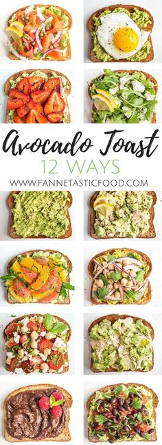 avocado toast with different toppings on it