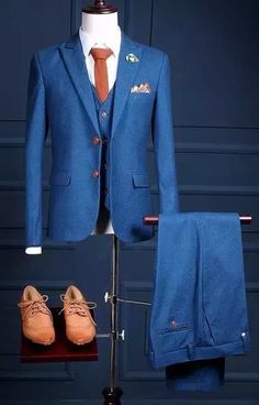 Pin by joan david on Guardado rápido in 2022 | Wedding suits men blue, Best wedding suits, Blue suit men Wedding Suits Men Blue, Wedding Suits Men Black, Best Wedding Suits, Tweed Wedding, Party Outfit Men, Black And White Tuxedo, Blue Suit Men, Trendy Suits, Blue Suit Wedding