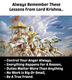 an advertisement for lord krishna with the caption's message on it