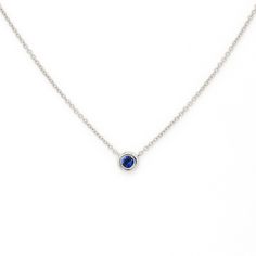 "14k Sapphire Solitaire Necklace | 2.8MM Natural Sapphire Necklace | Bezel Setting Necklace | Gold Necklace | September Birthstone Necklace P R O D U C T 𝄪 D E T A I L S ✽ Metal: 14k Yellow Gold, White Gold & Rose Gold ✽ Chain Length: 14\" - 20\" (Classic Rolo Chain) ✽ Pendant Size: approx. 4.7 mm x 4.7 mm ✽ Center Stone: 2.8 mm x 1pc Natural Sapphire (approx. 0.09ct) ✽ Made to Order O T H E R 𝄪 I N F O R M A T I O N ▪ All items are custom made to order ▪ Rush order: Please contact us before p Classic Birthstone Necklace With Round Bezel Setting, Classic Sterling Silver Solitaire Necklace With Birthstone, Classic White Gold Birthstone Necklace With Bezel Setting, Formal Necklaces With Bezel Setting And Round Stone, Formal Round Stone Necklace With Bezel Setting, Fine Jewelry Solitaire Necklace With Smooth Bezel As Gift, Formal Necklace With Bezel Setting And Round Stone, Classic Sterling Silver Diamond Necklace With Birthstone, Formal Sterling Silver Necklace With Bezel Setting