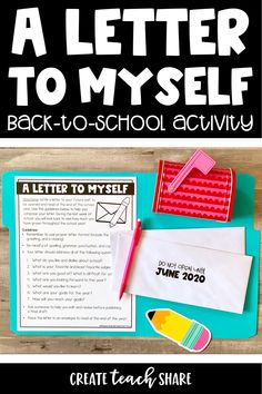 a letter to my self back - to - school activity for kids with an envelope, pencil