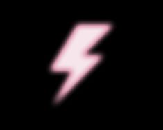 a pink lightning bolt on a black background