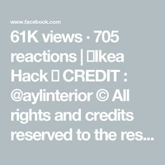 61K views · 705 reactions | 💙Ikea Hack 💛

CREDIT :  @aylinterior
© All rights and credits reserved to the respective owner. DM for removal request (no copyright intended). | By One Minute Home | Facebook Ikea Hack