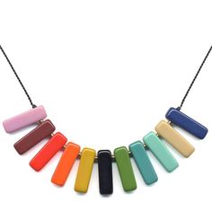 Perfect for any occasion, this handmade necklace can be worn dressed up or down. Add this necklace to your collection as a layering piece or simply wear it alone as a statement piece. Rainbow Spectrum, Weird Jewelry, Dot Necklace, White Gold Necklaces, White Hat, Circle Earrings, Handmade Necklaces, Gold Filled, Glass Beads