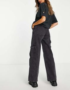 Cargo pants by Weekday Waist-down dressing High rise Belt loops Functional pockets Wide leg Cargo Trousers, Online Shopping Clothes, Latest Fashion Clothes, Online Womens Clothing, Cargo Pants, Black Fashion, Harem Pants, Latest Trends, Asos