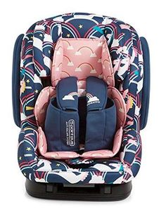 the child's car seat is designed to look like it has an animal print