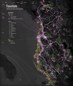 a map showing the locations of various roads