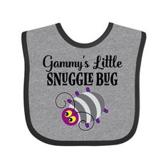 Snuggle bug Baby Bib from Gammy Grandma for grandson or granddaughter Our Baby Bib is rated high in convenience and durability and with a variety of fashionable colors, your baby can be trendy. Mix and match to any outfit. 100% cotton ring spun combed heather colors are cotton-poly. Width 7.75", Length 11.75" Baby Bib. Size: One Size.  Color: Gray.  Gender: male.  Age Group: infant. Bug Gifts, Bug Design, Grandchildren Gifts, Bug Boy, Girls Bib, Baby Boy Or Girl, Baby Boy Gifts, Baby Bibs