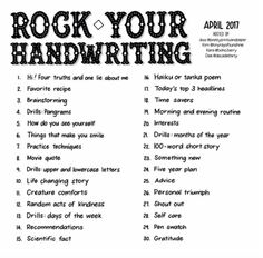 the rock your handwriting poster is shown in black and white