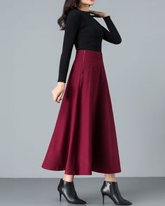 * A high-end long wool skirt with wide hem, very cool. * Made of wool blends, fully lined and with two side pockets. * Fixed waist with wide waistband and side invisible zipper. * Can custom make waist size and skirt length. * Material: Outer-50% wool, 50% polyester; lining-100% polyester * Washing instructions: Dry Clean Only * Size: True to US size, US 0-US 20 are available, you can let us know your usual size and height in your order. * Shipping: Free shipping Processing time : 5-7 Business d Winter Full Skirt Bottoms With Pockets, Winter Wide Leg Skirt With Pockets, Winter A-line Bottoms With Pockets, Fall Maxi Skirt With Pockets And Wide Leg, Fall Wide Leg Lined Maxi Skirt, Long Fall Skirt With Pockets, Long Skirt With Pockets For Fall, Fall Wide-leg Lined Skirt, Winter Wide Leg Lined Maxi Skirt