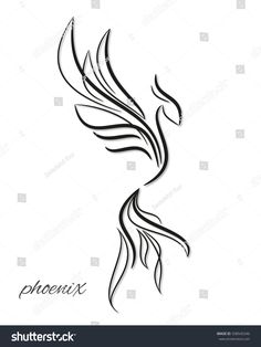 an abstract black and white drawing of a bird