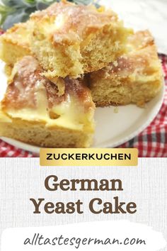 German yeast cake on a white cake stand. Baking Autumn, German Sweets, Yeast Cake