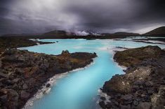 the water is blue and white in color