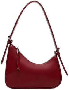 Red Hobo Shoulder Bag With Zipper Pocket, Versatile Red Shoulder Bag For Office, Red Double Handle Shoulder Bag With Zipper Pocket, Modern Red Satchel Baguette Bag, Modern Red Bag With Zipper Pocket, Red Satchel Shoulder Bag With Zipper Pocket, Modern Baguette Shoulder Bag With Zipper, Modern Baguette Shoulder Bag With Zipper Closure, Elegant Red Hobo Bag With Zipper Closure