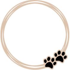 an animal paw print on the side of a circle with two smaller paws in it