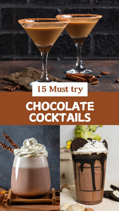 Chocolate Cocktails Chocolate Martinis, Desserts In A Glass, Cocoa Drink, Chocolate Cocktails, Cocktails To Try