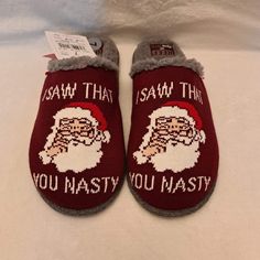 Brand New Without The Original Box Men's Sise 7 / Women's Size 8.5-9 Msrp : $55.00 Just When You Thought You Were Alone, Had Nobody Lookin'...You Forgot That Saint Nick Has Always Got His Eye On You. He Won't Tattle On You, But He Knows What He Saw, And He's Keeping Record Of All Of It To Use Against You On Christmas Morning. Maybe It's Best To Keep In Mind That He's Always Around - What Better Way To Stay On Your Best Behavior Than In The Ultra-Comfortable Men's You Nasty Reef Slippers! Maybe T Reef Slippers, Elf Man, Elf Shoes, Saint Nick, Tipsy Elves, St Nick, Christmas Morning, Thinking Of You, Original Box