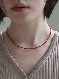 Composition : Red Spinel, Silver 925Country of Origin : Republic of Korea Mood Design, Simple Jewellery, Red Spinel, Think Deeply, Necklace Simple, Inner Beauty, Accessories Jewelry Necklace, Beautiful Necklace, Simple Jewelry