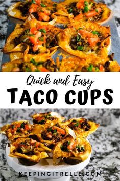 quick and easy taco cups with text overlay