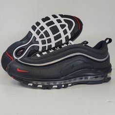 Up For Grabs Are The Nike Air Max 97 Black Sports Red Dh1083 001 Mens Size 9.5 Shoes Sneakers New. Brand New Without Box And Never Worn. Thanks Black Nike Air Max For Jogging, Dynamic Black Custom Sneakers With Air Cushioning, Black Nike Air Max With Branded Insole, Black Dynamic Custom Sneakers For Jogging, Dynamic Black Custom Sneakers For Jogging, Black High-top Nike Air Max For Running, Black Nike Air Max High-top With Cushioned Footbed, Black Custom Sneakers With Air Cushioning For Running, Black Dynamic Nike Air Max