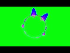 a green screen with an image of a cat's head and tail in the center