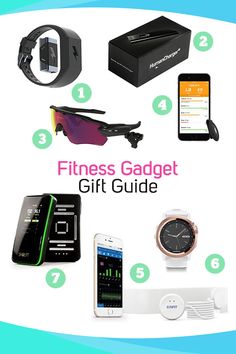 the ultimate gift guide for fitness gadgets is on display in this graphic above