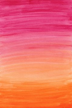 an orange and pink painting with watercolor on it