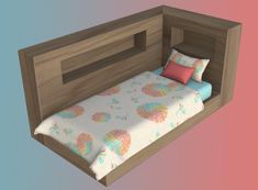 the bed is made up and ready to be used as a child's room