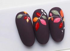 Edgy Nails, Painted Nails, Pretty Nail Art, Fall Nail Art, Cute Nail Art, Autumn Nails, Nail Art Ideas, Floral Nails, Fancy Nails