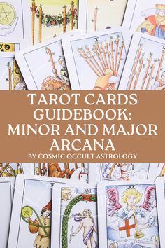 tarot cards with the title tarot cards guidebook minor and major arcana