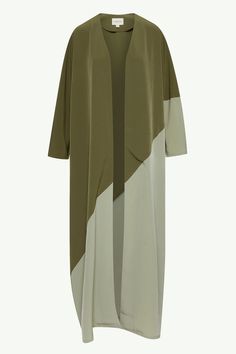 Sadiqa Open Abaya Bisht Abaya Color Combinations, Chic Long Abaya For Eid, Elegant Long Abaya For Workwear, Spring Workwear Abaya, Chic Long Abaya For Formal Occasions, Chic Long Abaya, Elegant Spring Abaya For Workwear, Elegant Spring Workwear Abaya, Elegant Green Outerwear For Eid