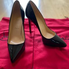 Christian Louboutin 36 (Size 6) Black Patent Leather Pigalle Plato 120 *Brand New* Designer Black Heels For Business, Luxury Black Heels For Business, Luxury Black Business Heels, 4-inch Round Toe Patent Leather Heels, 4-inch Heel Patent Leather Heels, Glamorous Patent Leather Heels With 4-inch Heel, Christian Louboutin 85mm, Black Peep Toe Heels, Christian Louboutin Pigalle Follies