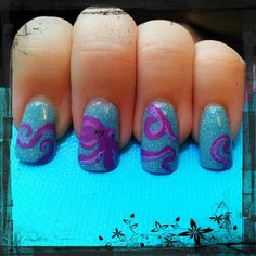 Octopus Nail Art, Beach Nail Art Designs, Makeup Reference, Mani Inspiration, Bio Nails, Ocean Nails, Neat Nails, Cute Summer Nail Designs