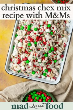 christmas chex mix recipe with m & m's