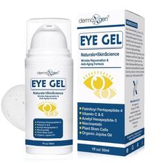 EYE GEL is Lightweight and fast absorbing, reviving, and rejuvenating old, tired skin. Extraordinary results by dermaxgen eye gels. Complete eye treatment gets the youthful eyes and aging signs visibly reduced. Eye gel is effectively formulated with natural ingredients addresses hydrate, nourish, & rejuvenate the skin for a more youthful appearance. Wrinkle Rejuvenation & Anti-Aging Formula. Smooth away fine lines & wrinkles, diminish visible signs of aging & lighten the appearance of dark circles. Lift and diminishes Dark Circles Firms and Tightens Skin. Eye Gel for Wrinkles, Fine Lines, Dark Circles, Puffiness, Bags, 100% ORGANIC Ingredients, With Matrixyl 3000, Hyaluronic Acid, Jojoba Oil, Plant Stem cells and More, Firming Eye Gel. Size: 1 FL OZ.  Color: Clear. Eye Firming, Matrixyl 3000, Hydrating Eye Cream, Gel Natural, Firming Eye Cream, Anti Aging Eye Cream, Reduce Dark Circles, Under Eye Bags, Plant Stem