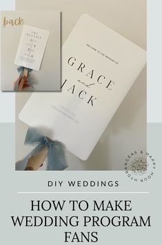 a wedding program with the title how to make a wedding program fan's guide