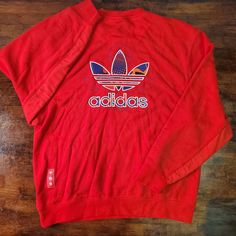 Adidas Sweater Red Sz Large Red Adidas Sweater, Red Adidas, Red Sweaters, Adidas Men, Red Color, Man Shop, Adidas, Red, Color